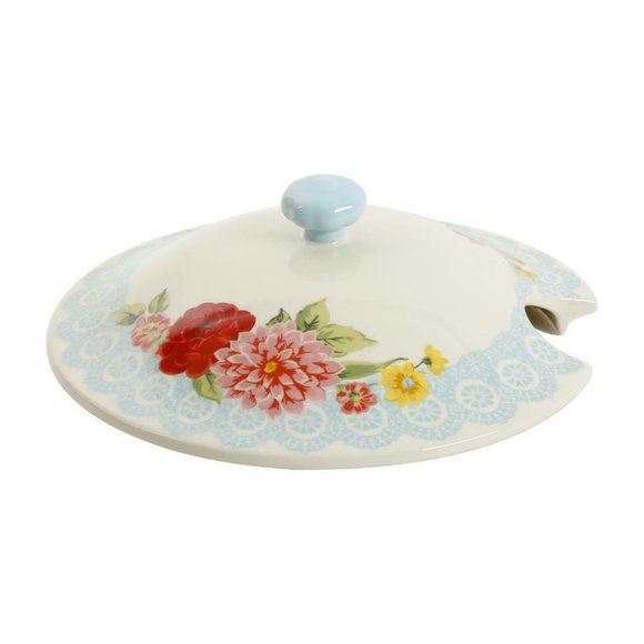 Pioneer Woman Sweet Rose Turquoise 3.17-Quart Soup Tureen with Ladle - Picture 4 of 6